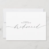 Minimale Typografie Editable Colors Bridesmaid (Voorkant)