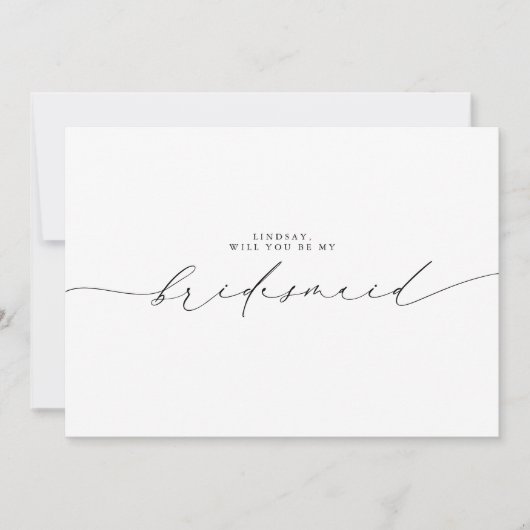 Minimale Typografie Editable Colors Bridesmaid (Voorkant)