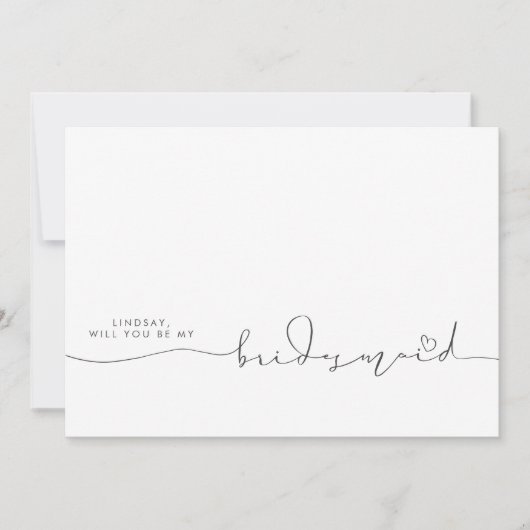 Minimale Typografie Editable Colors Bridesmaid (Voorkant)