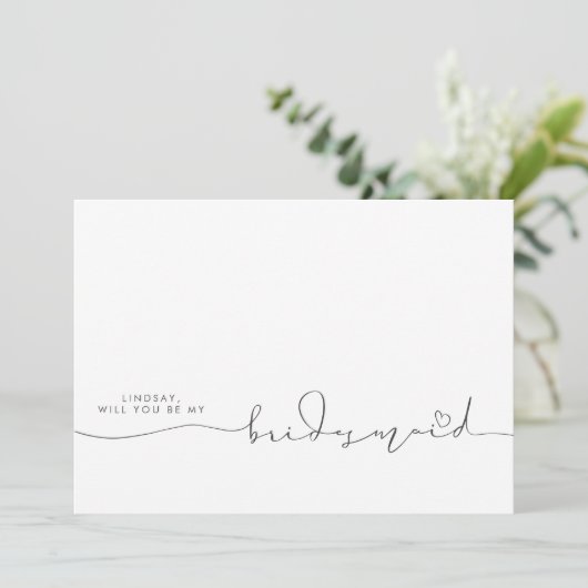 Minimale Typografie Editable Colors Bridesmaid (Staand voorkant)