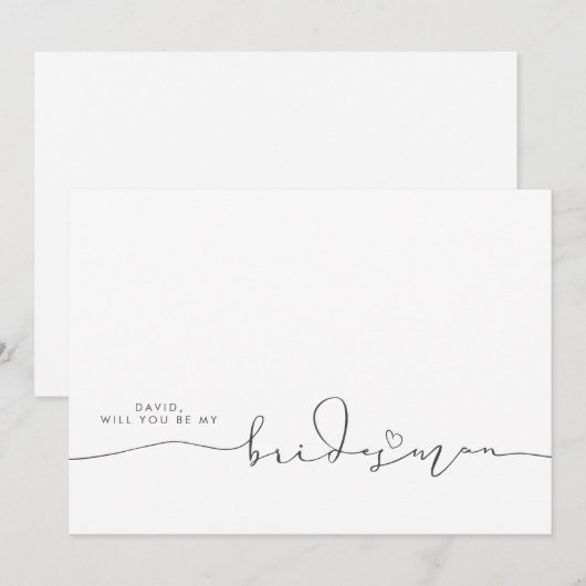 Minimale Typografie Editable Colors Bridesman (Voorkant / Achterkant)