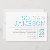 MINIMALE TYPOGRAFIE eenvoudig modern turquoise bla Kaart (Voorkant)