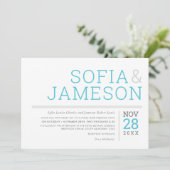 MINIMALE TYPOGRAFIE eenvoudig modern turquoise bla Kaart (Staand voorkant)