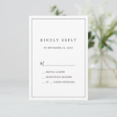 Minimale Typografie Eenvoudige RSVP-kaart RSVP Kaartje (Staand voorkant)