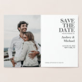 Minimale typografie en foto Opslaan datum Folie Kaarten (Binnen)