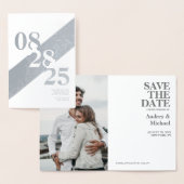 Minimale typografie en foto Opslaan datum Folie Kaarten (Display)