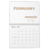Minimale typografie familienaam kalender (Feb 2027)