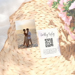 Minimale Typografie Foto QR Code Bruiloft RSVP Informatiekaartje<br><div class="desc">Een RSVP-bijlagekaart die past bij ons Happily Ever After Party Photo Wedding collectie. Dit ontwerp heeft een minimale en elegante typografie. Er is een QR-code voor RSVP online en zie andere details op uw trouwwebsite. De achterkant van het ontwerp is voorzien van uw aangepaste foto om perfect overeen te komen...</div>