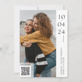 Minimale typografie foto Sla de datum QR-code op Kaart (Voorkant)