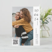Minimale typografie foto Sla de datum QR-code op Kaart (Staand voorkant)