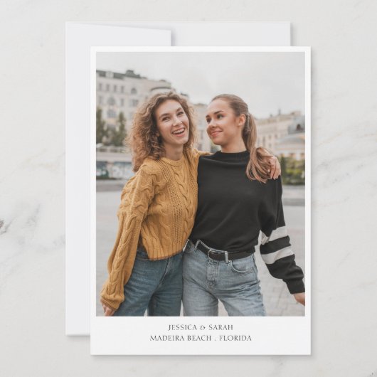 Minimale typografie foto Sla de datum QR-code op Kaart (Achterkant)