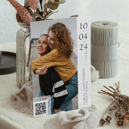 Minimale typografie foto Sla de datum QR-code op Kaart