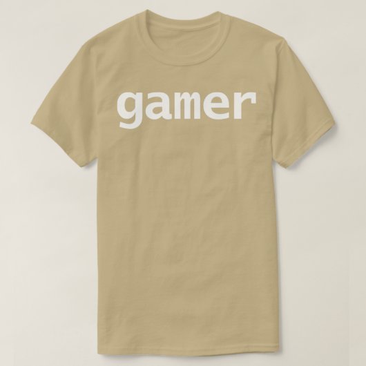 Minimale Typografie Gamer White Text T-shirt (Design voorkant)