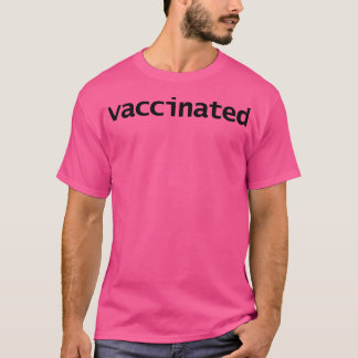 Minimale typografie gevaccineerd zwart t-shirt