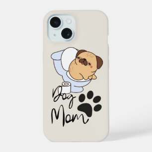 Minimale typografie grappige telefoonhoes honden iPhone 15 case