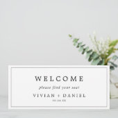 Minimale Typografie-hanging Seating Chart Header (Staand voorkant)