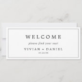 Minimale Typografie-hanging Seating Chart Header (Voorkant)