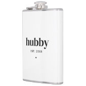 Minimale Typografie Husband Hubby Wedding Date Heupfles (Links)