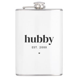 Minimale Typografie Husband Hubby Wedding Date Heupfles