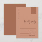 MINIMALE TYPOGRAFIE HUWELIJK RSVP ROEST ORANJE INFORMATIEKAARTJE (Voorkant / Achterkant)