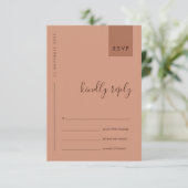 MINIMALE TYPOGRAFIE HUWELIJK RSVP ROEST ORANJE INFORMATIEKAARTJE (Staand voorkant)
