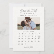 Minimale typografie kalender foto bruiloft