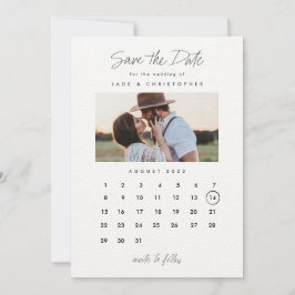 Minimale typografie kalender foto bruiloft save the date
