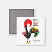 Minimale Typografie Kerstmis Portugees Groeten Magneet (Voorkant / Achterkant)