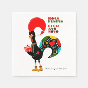 Minimale Typografie Kerstmis Portugees Groeten Servet