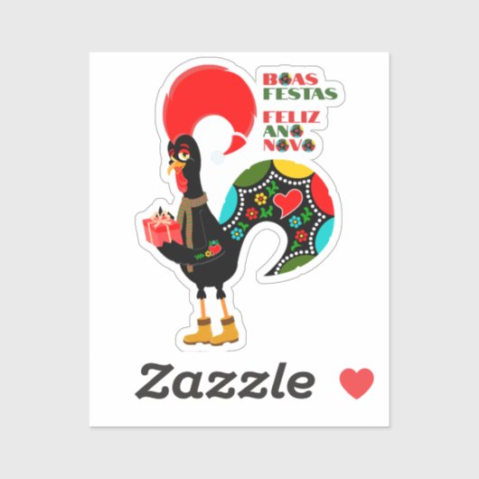 Minimale Typografie Kerstmis Portugees Groeten Sticker (Vel)