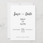 Minimale Typografie Moderne Bruiloft Save the Date (Voorkant)