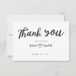 Minimale typografie Moderne trouwkaart bedankt