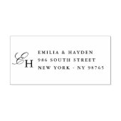 Minimale typografie Monogram Trouw Retouradres Rubberstempel (Afrduk)