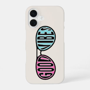 Minimale typografie Mooie telefoonhoes   goede vib iPhone 16 Hoesje