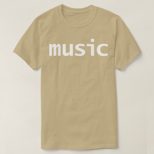 Minimale Typografie Muziek Witte Tekst T-shirt (Design voorkant)