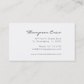 Minimale typografie Nautical Sailing Crew Name Visitekaartje (Achterkant)