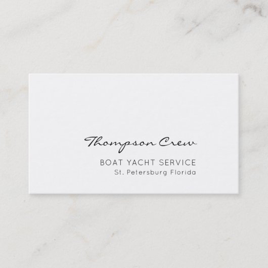 Minimale typografie Nautical Sailing Crew Name Visitekaartje (Voorkant)