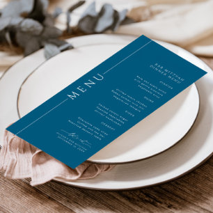 Minimale Typografie Navy Blue Bar Mitswa Menu