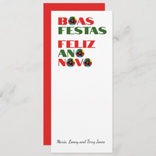 Minimale Typografie Portugees Kerstgroeten (Voorkant / Achterkant)