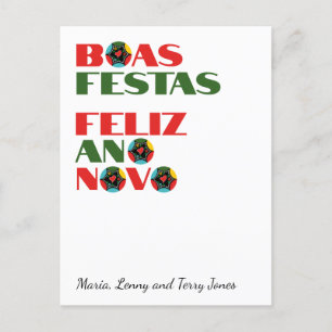 Minimale Typografie Portugees Kerstgroeten Briefkaart