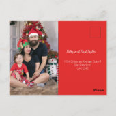 Minimale Typografie Portugees Kerstgroeten Briefkaart (Achterkant)