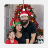 Minimale Typografie Portugees Kerstgroeten Keramisch Ornament (Achterkant)