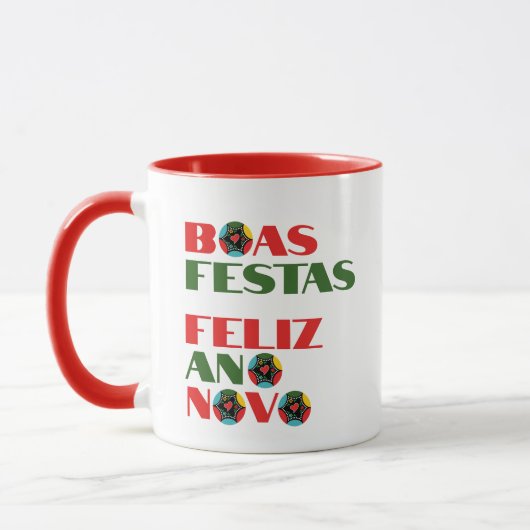 Minimale Typografie Portugees Kerstgroeten Mok (Links)