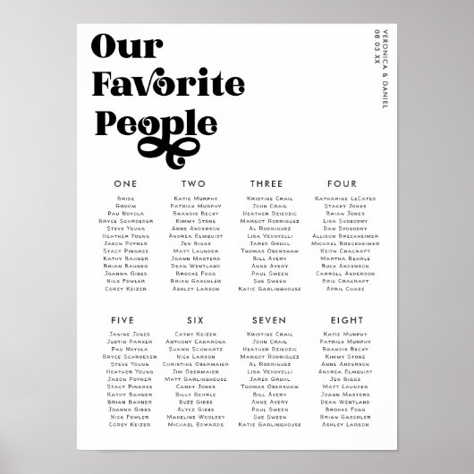 Minimale typografie | Poster voor bruiloft met taf (Voorkant)