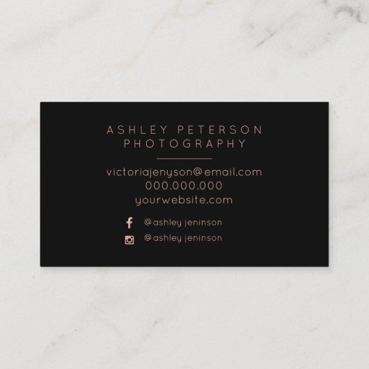 Minimale typografie premade logo visitekaartje (Achterkant)