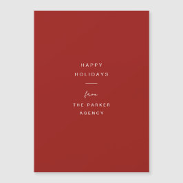 Minimale typografie | Red Corporate Holiday Card