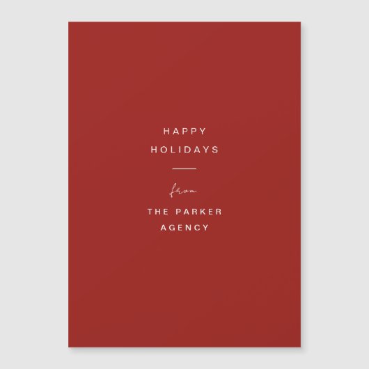 Minimale typografie | Red Corporate Holiday Card (Voorkant)