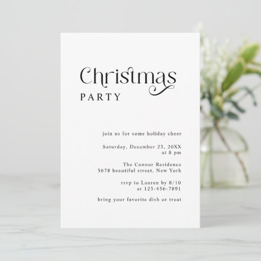 Minimale Typografie Retro Kerstfeest Kaart (Staand voorkant)