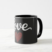 Minimale typografie romantisch ontwerp liefdeshart mok (Voorkant rechts)