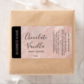 Minimale typografie roos goudmarmerproduct etiket (Insitu)